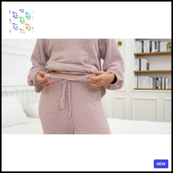 Oversized Sweater Set Fuzzy Fleece Loungewear Matching Lounge Set Chic - Picture 8 of 8